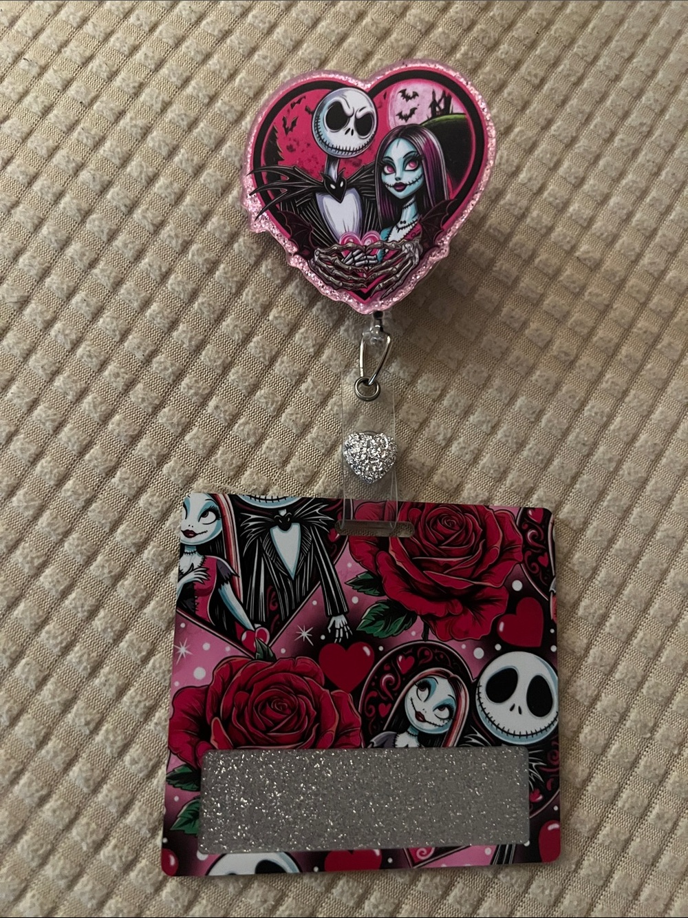 Jack & Sally Retractable Badge Reel and Badge Buddy Set